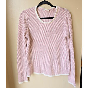 Faherty Crew Raglan Sleeve Sweater Pink Womens Lightweight Relaxed Coastal Small